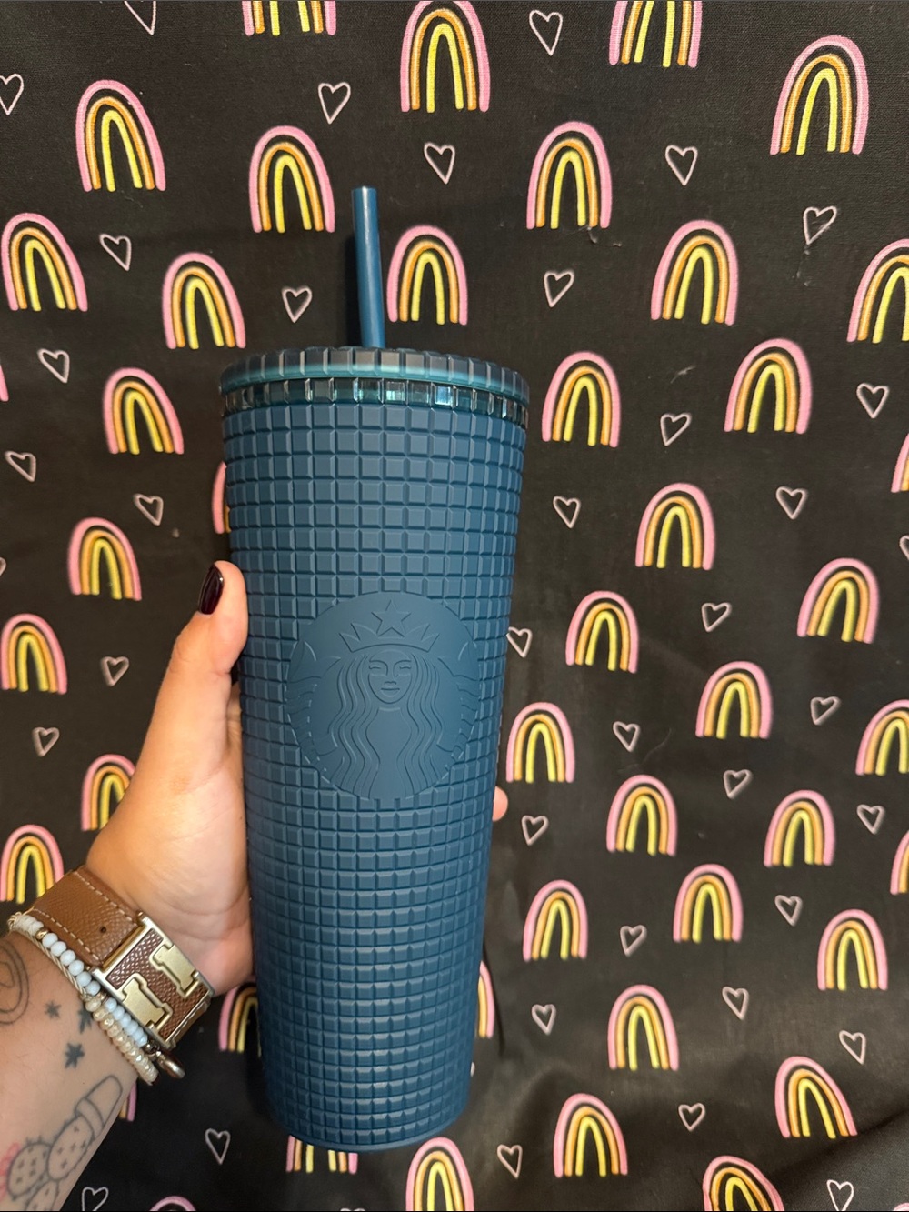 Starbucks 2023 Matte Teal Textured Reusable Tumbler with Straw